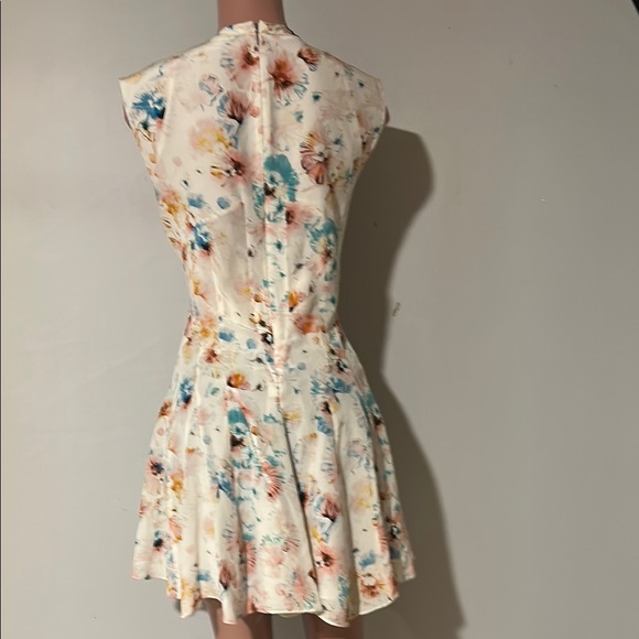 Rebecca Taylor Poppy Print 100% Silk Godet Lined Dress Size 8 - Picture 9 of 16